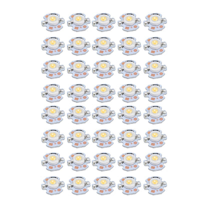 40pcs LED Chip Bulb 1W 24V 16mm/0.6in Aluminum Base Low Power Consumption Lamp Beads for Flashlights V1294-YM0523-3119220010912