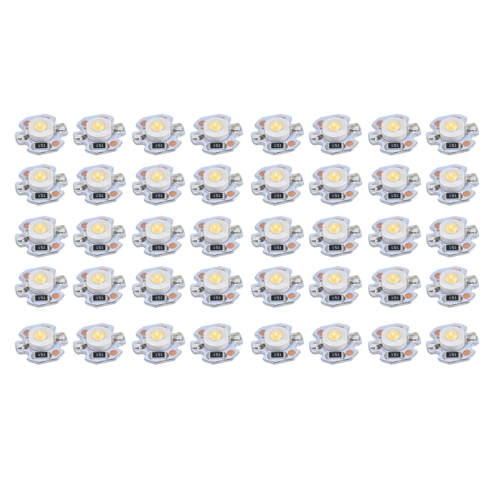 40pcs LED Chip Bulb 1W 24V 16mm/0.6in Aluminum Base Low Power Consumption Lamp Beads for Flashlights V1294-YM0523-3119220010912