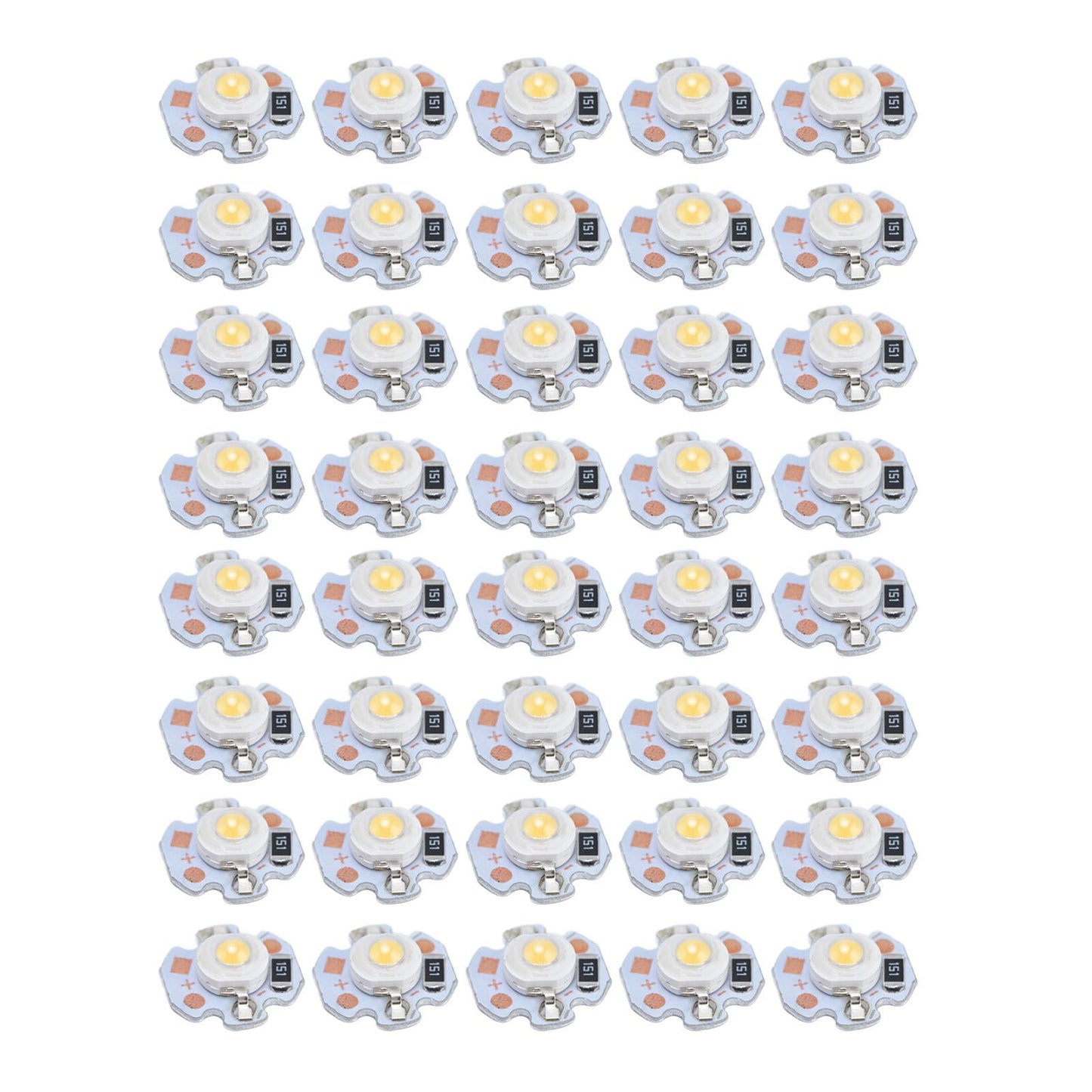 40pcs LED Chip Bulb 1W 24V 16mm/0.6in Aluminum Base Low Power Consumption Lamp Beads for Flashlights V1294-YM0523-3119220010912