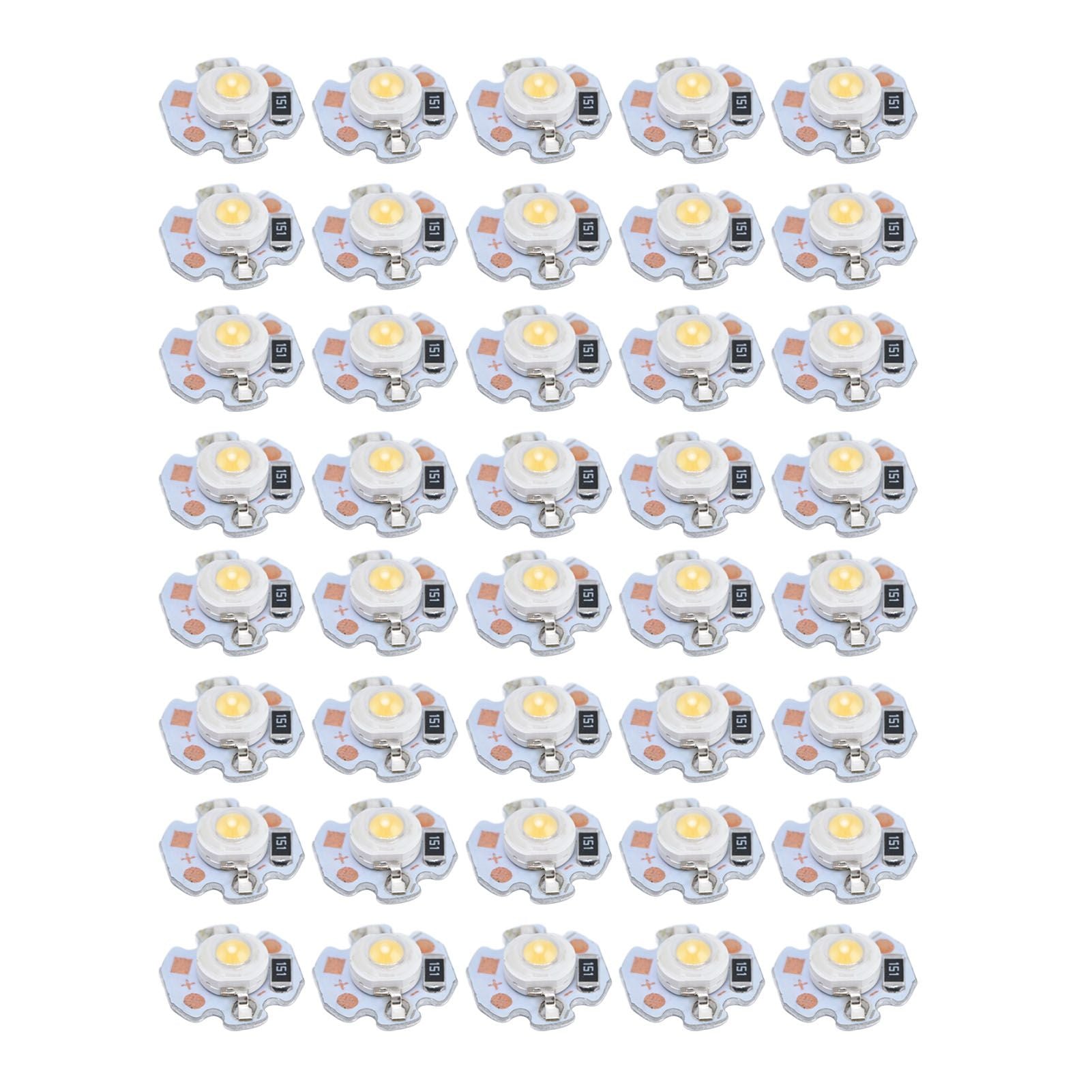 40pcs LED Chip Bulb 1W 24V 16mm/0.6in Aluminum Base Low Power Consumption Lamp Beads for Flashlights V1294-YM0523-3119220010912