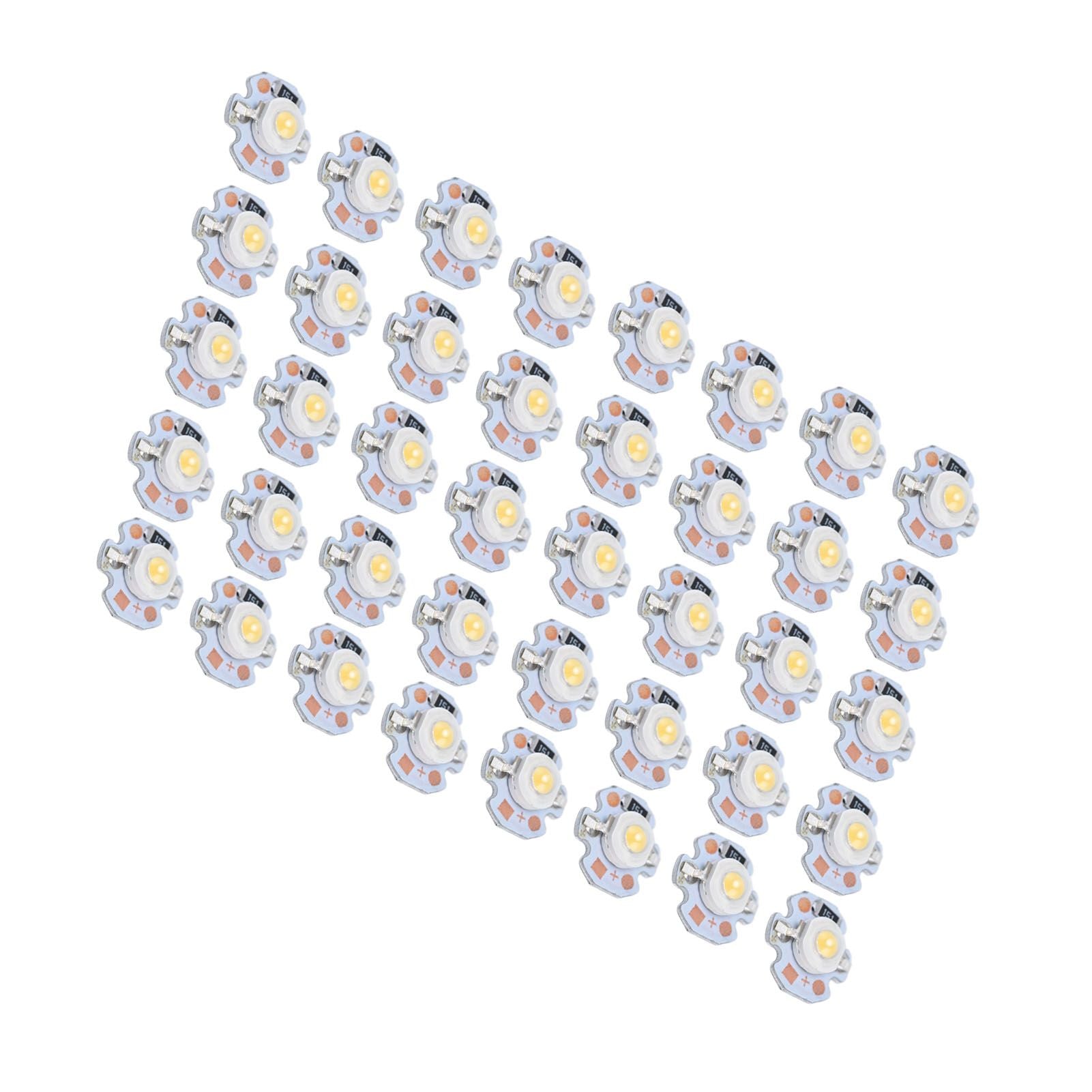 40pcs LED Chip Bulb 1W 24V 16mm/0.6in Aluminum Base Low Power Consumption Lamp Beads for Flashlights V1294-YM0523-3119220010912