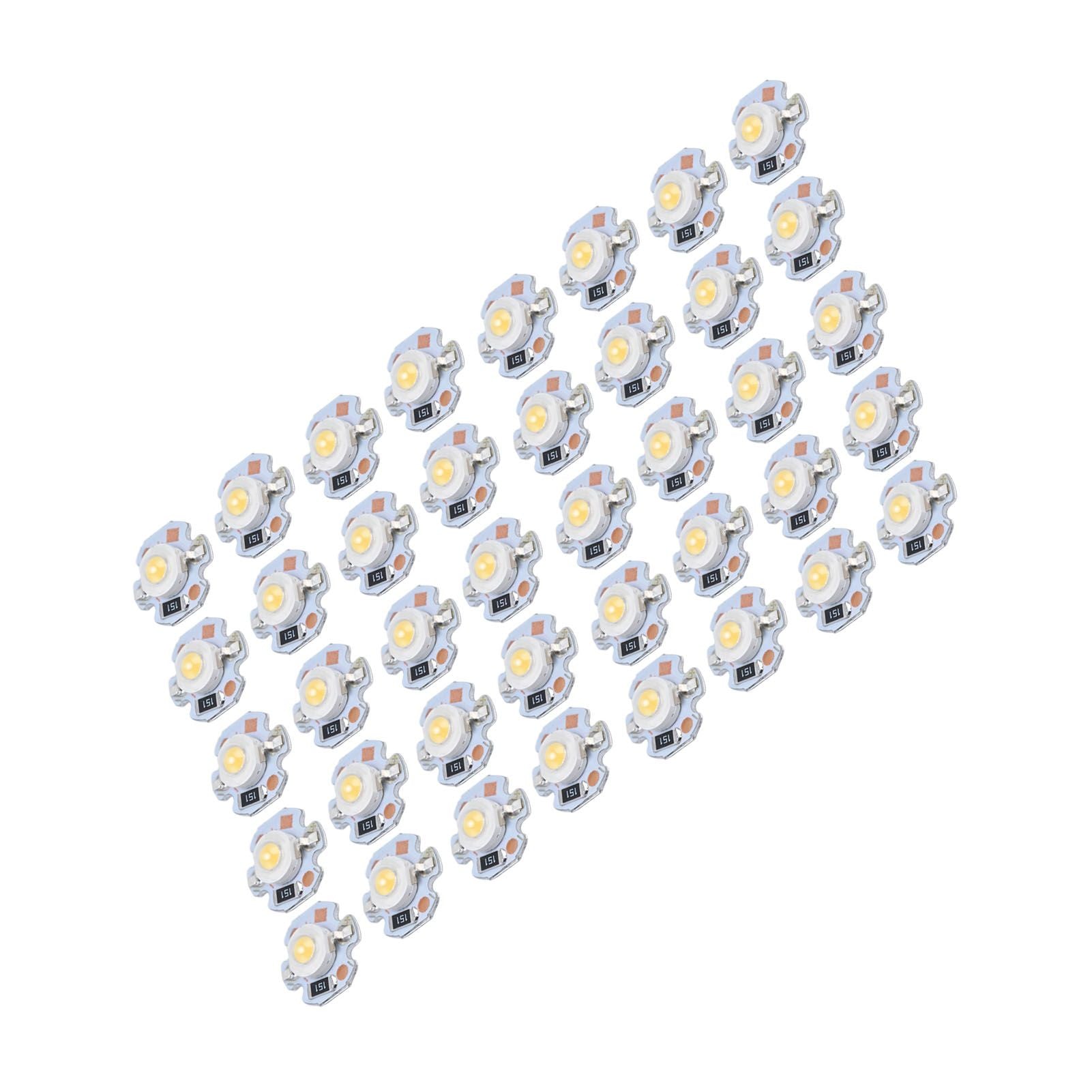 40pcs LED Chip Bulb 1W 24V 16mm/0.6in Aluminum Base Low Power Consumption Lamp Beads for Flashlights V1294-YM0523-3119220010912