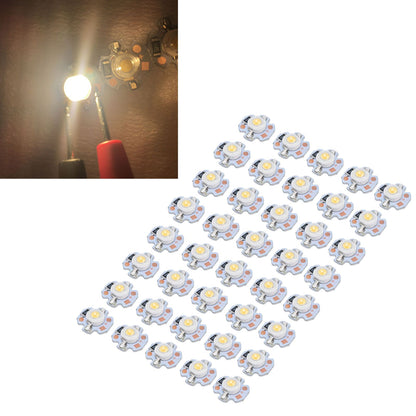 40pcs LED Chip Bulb 1W 24V 16mm/0.6in Aluminum Base Low Power Consumption Lamp Beads for Flashlights V1294-YM0523-3119220010912