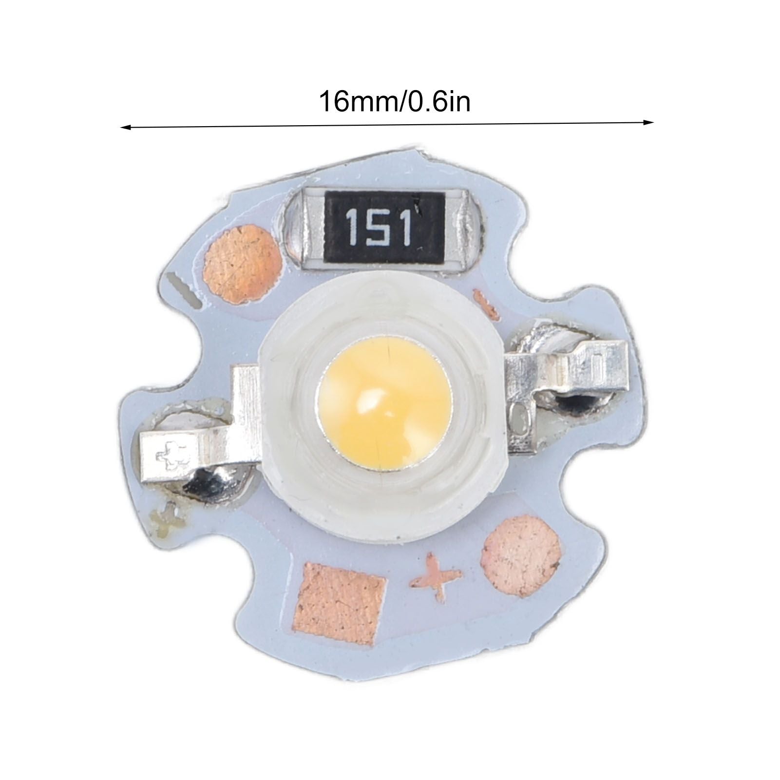 40pcs LED Chip Bulb 1W 24V 16mm/0.6in Aluminum Base Low Power Consumption Lamp Beads for Flashlights V1294-YM0523-3119220010912