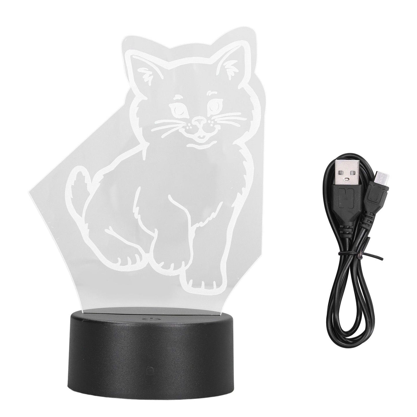 3D Cat Lamp 3D LED Adjustable Colors Soft Warm Light Safe Durable Easy Operation USB Or Battery 3D Night Light V1294-YM0523-3119220013111