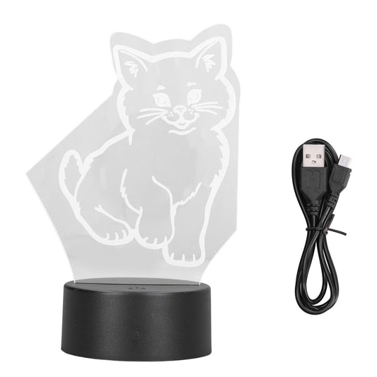 3D Cat Lamp 3D LED Adjustable Colors Soft Warm Light Safe Durable Easy Operation USB Or Battery 3D Night Light V1294-YM0523-3119220013111