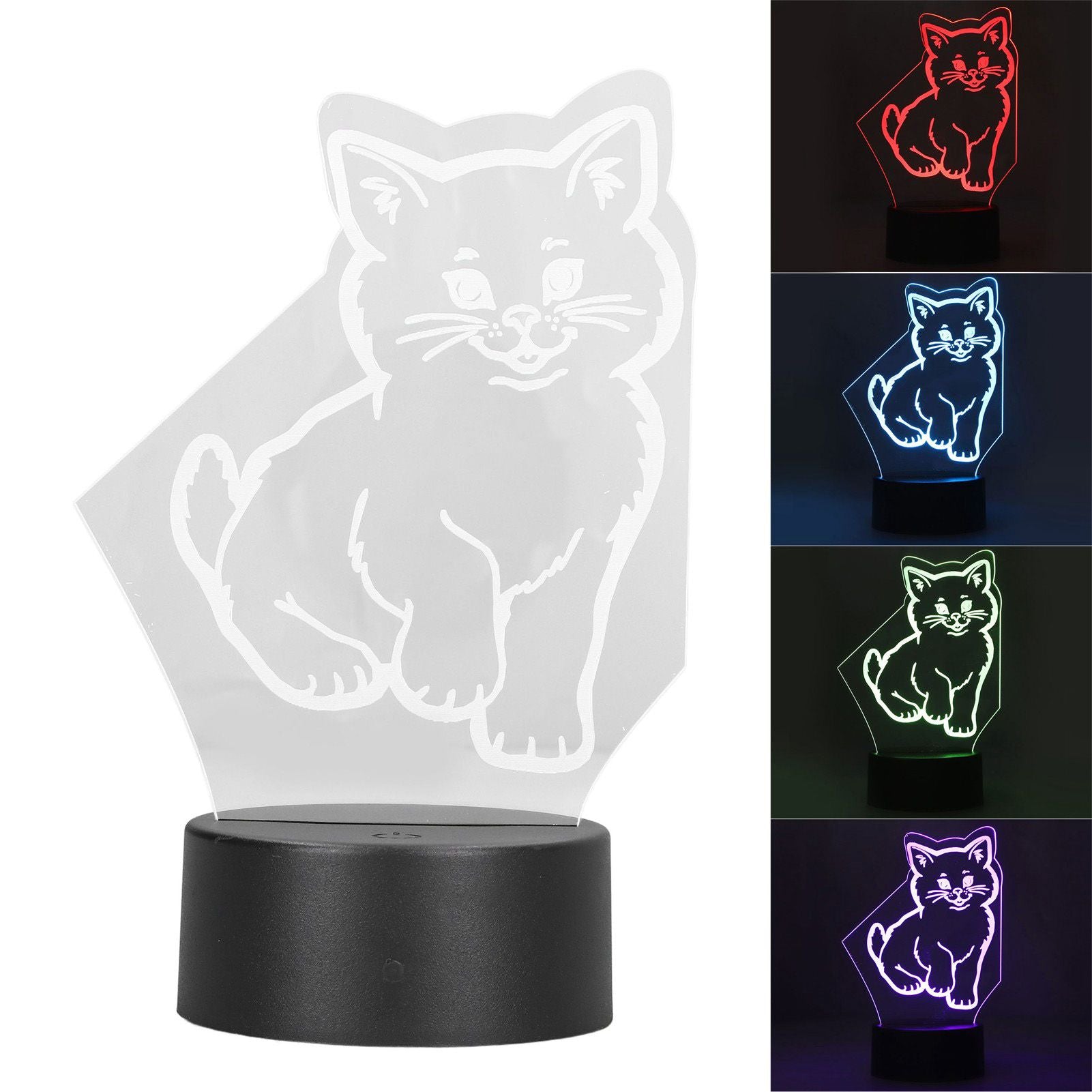 3D Cat Lamp 3D LED Adjustable Colors Soft Warm Light Safe Durable Easy Operation USB Or Battery 3D Night Light V1294-YM0523-3119220013111