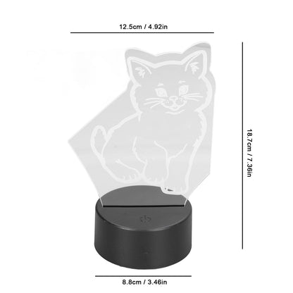 3D Cat Lamp 3D LED Adjustable Colors Soft Warm Light Safe Durable Easy Operation USB Or Battery 3D Night Light V1294-YM0523-3119220013111