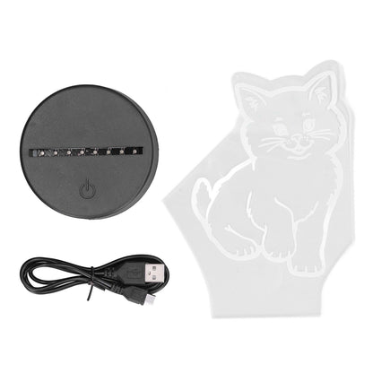 3D Cat Lamp 3D LED Adjustable Colors Soft Warm Light Safe Durable Easy Operation USB Or Battery 3D Night Light V1294-YM0523-3119220013111