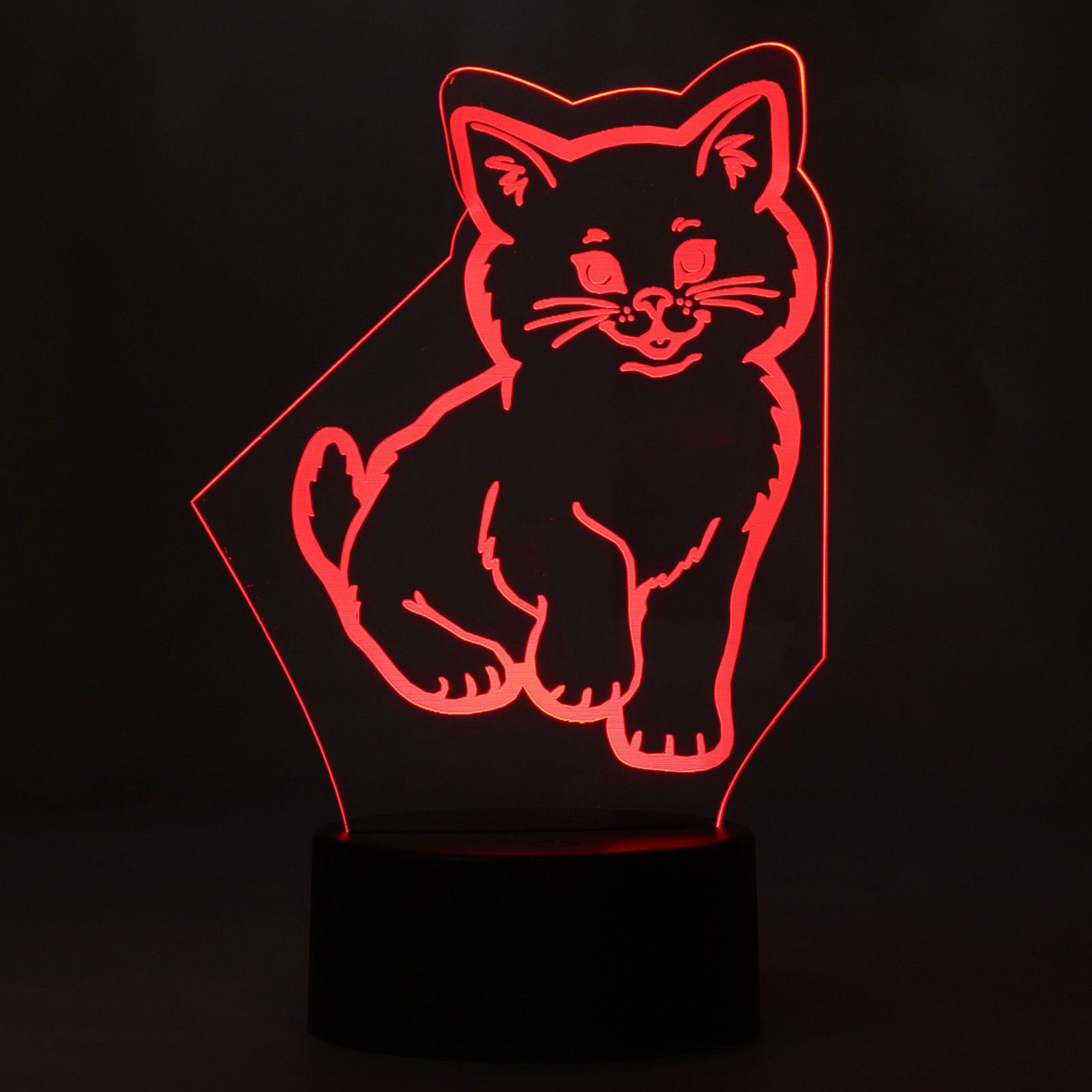 3D Cat Lamp 3D LED Adjustable Colors Soft Warm Light Safe Durable Easy Operation USB Or Battery 3D Night Light V1294-YM0523-3119220013111