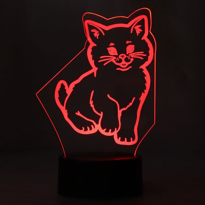 3D Cat Lamp 3D LED Adjustable Colors Soft Warm Light Safe Durable Easy Operation USB Or Battery 3D Night Light V1294-YM0523-3119220013111