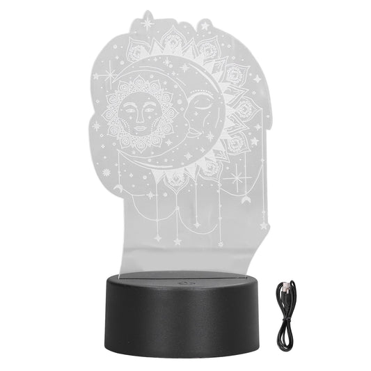 3D Table Light 7 Color Sun Moon LED Night Light Acrylic Touch Switch USB Powered 3D Decorative Lamp for V1294-YM0523-3119220015411