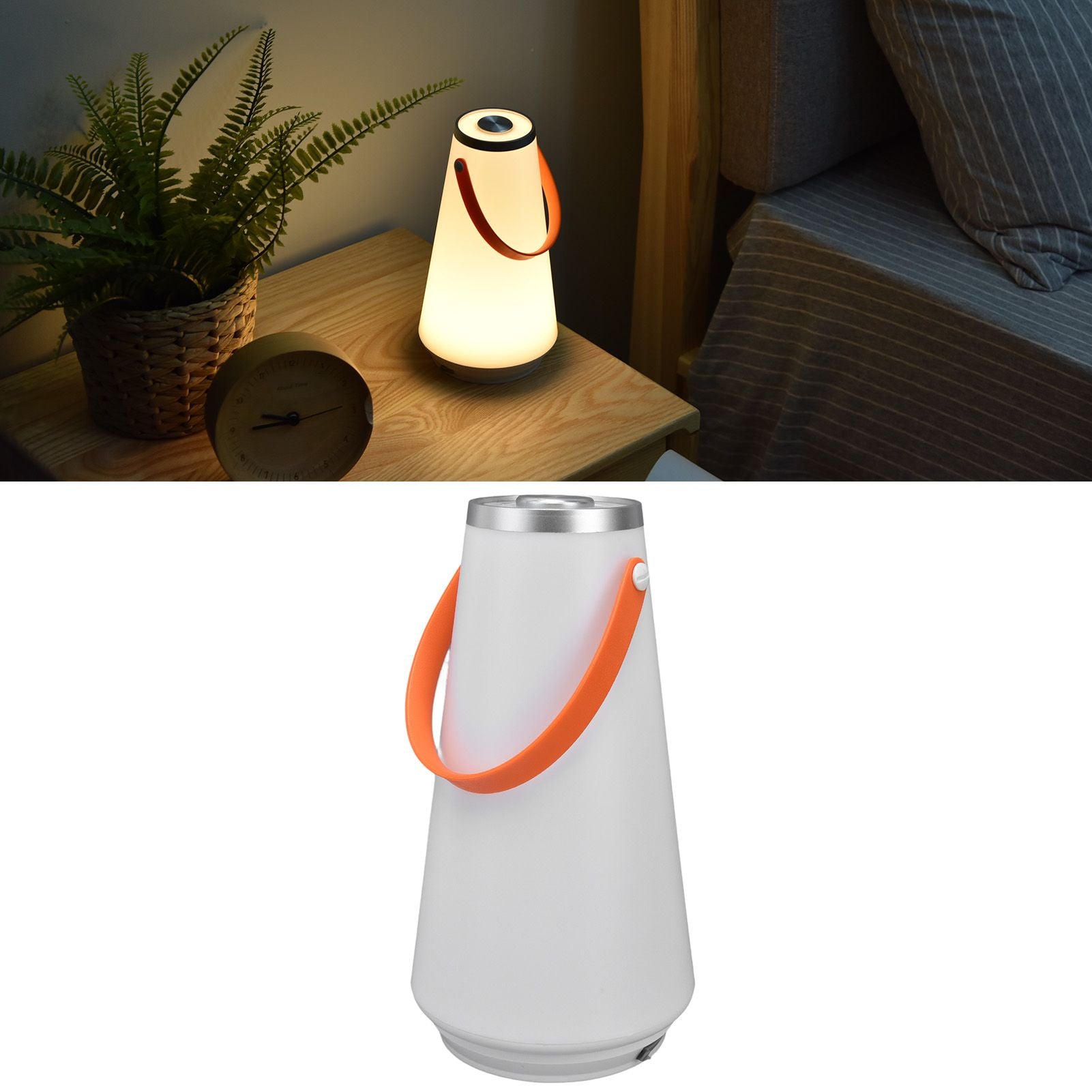 Night Light Lamp Portable Handle Design Touch Control Adjustable Brightness Warm Light Safe Durable ABS Kids V1294-YM0523-3119220016411