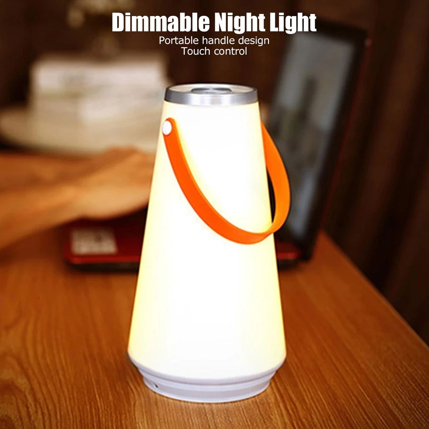 Night Light Lamp Portable Handle Design Touch Control Adjustable Brightness Warm Light Safe Durable ABS Kids V1294-YM0523-3119220016411