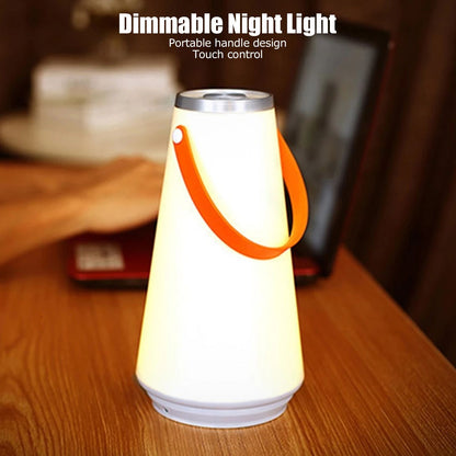 Night Light Lamp Portable Handle Design Touch Control Adjustable Brightness Warm Light Safe Durable ABS Kids V1294-YM0523-3119220016411