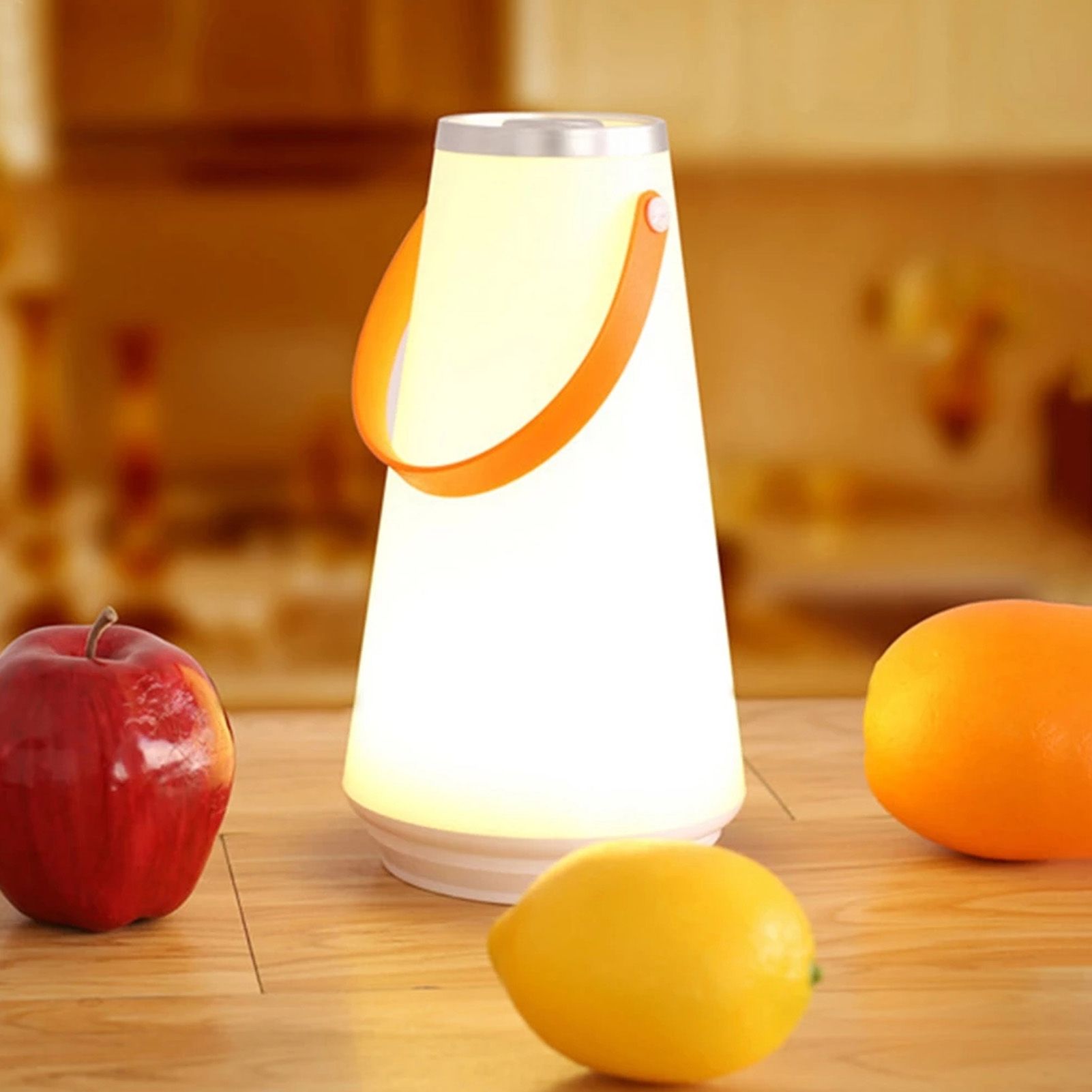 Night Light Lamp Portable Handle Design Touch Control Adjustable Brightness Warm Light Safe Durable ABS Kids V1294-YM0523-3119220016411