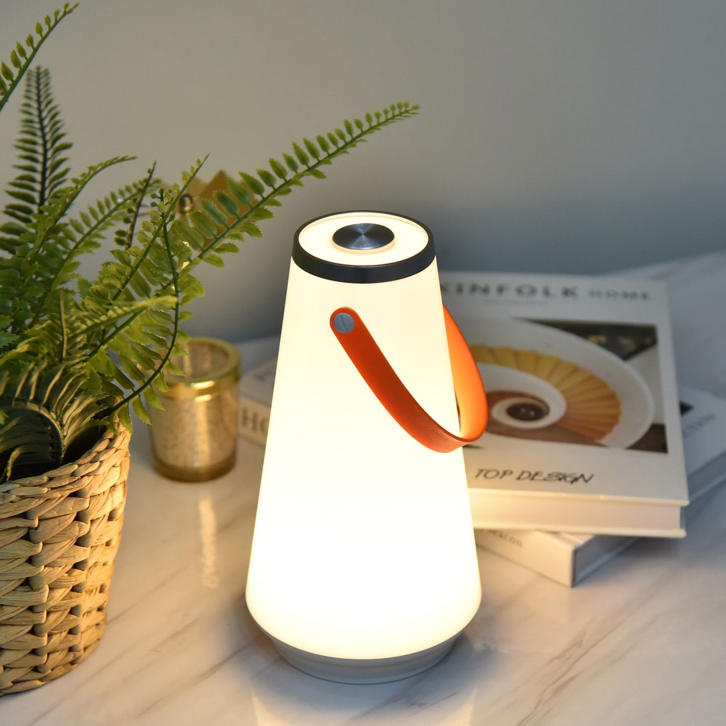 Night Light Lamp Portable Handle Design Touch Control Adjustable Brightness Warm Light Safe Durable ABS Kids V1294-YM0523-3119220016411