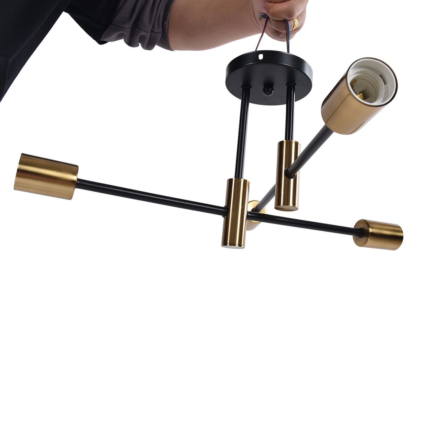 4 Light Ceiling Mount Lamp 360 degrees Rotation Adjustable Wrought Iron Ceiling Light for Dining Room Kitchen V1294-YM0523-3119220016511