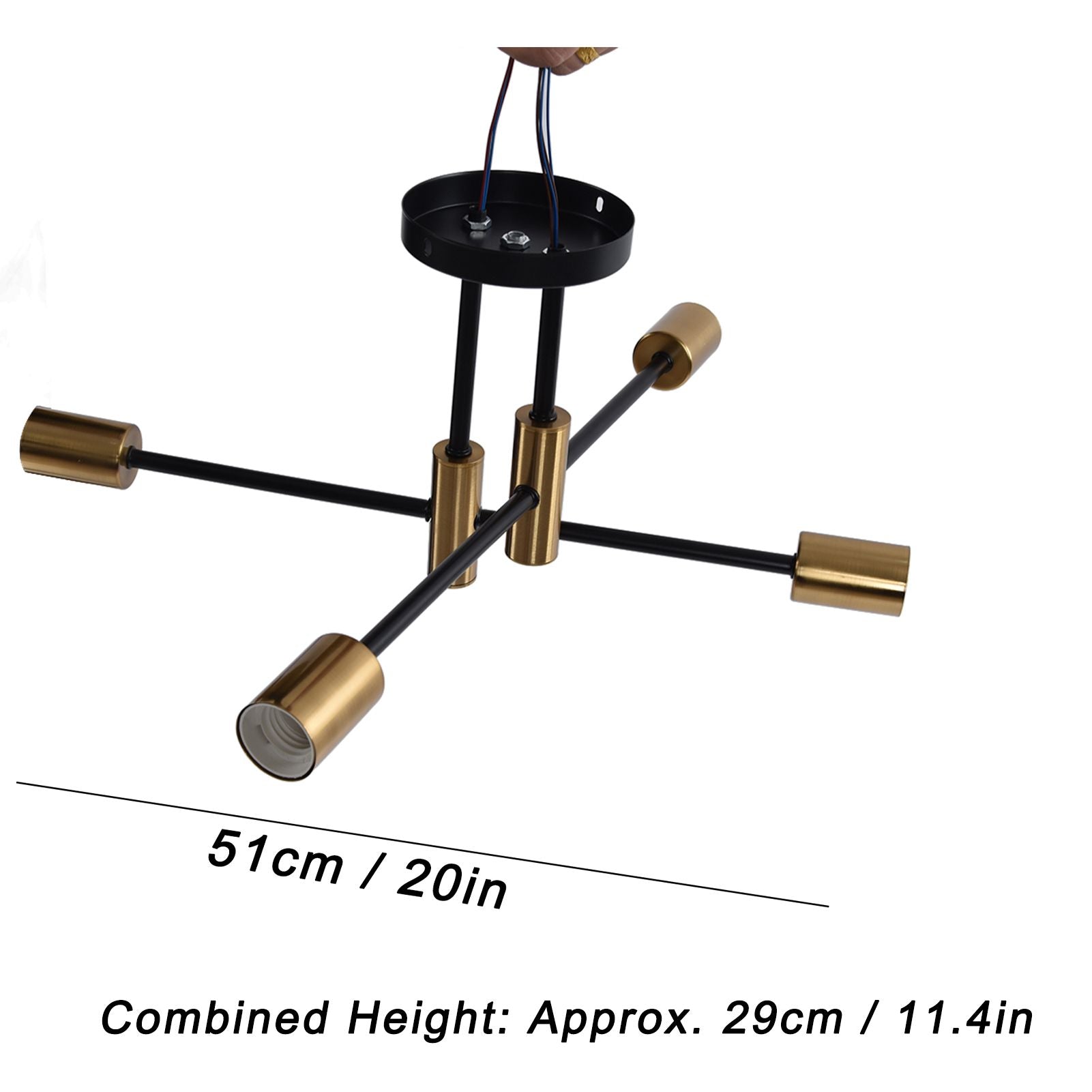4 Light Ceiling Mount Lamp 360 degrees Rotation Adjustable Wrought Iron Ceiling Light for Dining Room Kitchen V1294-YM0523-3119220016511