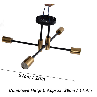 4 Light Ceiling Mount Lamp 360 degrees Rotation Adjustable Wrought Iron Ceiling Light for Dining Room Kitchen V1294-YM0523-3119220016511
