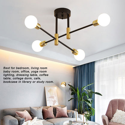 4 Light Ceiling Mount Lamp 360 degrees Rotation Adjustable Wrought Iron Ceiling Light for Dining Room Kitchen V1294-YM0523-3119220016511
