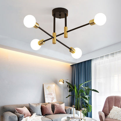 4 Light Ceiling Mount Lamp 360 degrees Rotation Adjustable Wrought Iron Ceiling Light for Dining Room Kitchen V1294-YM0523-3119220016511