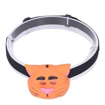 Kids Headlamp Cat Shape 2 Lighting Modes Lightweight Portable Battery Power Supply Plastic Headlight for V1294-YM0523-3119220016611