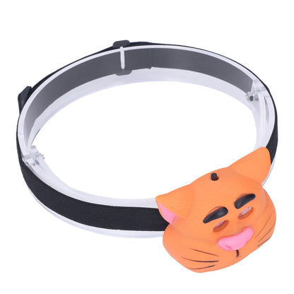 Kids Headlamp Cat Shape 2 Lighting Modes Lightweight Portable Battery Power Supply Plastic Headlight for V1294-YM0523-3119220016611