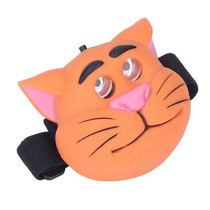 Kids Headlamp Cat Shape 2 Lighting Modes Lightweight Portable Battery Power Supply Plastic Headlight for V1294-YM0523-3119220016611