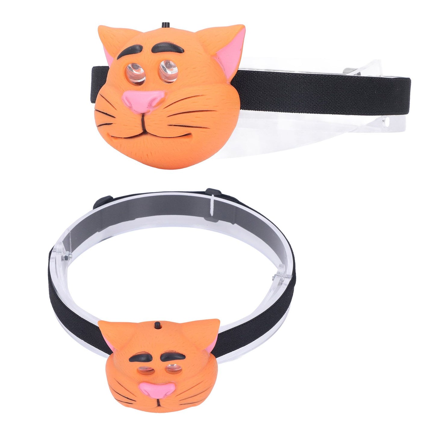 Kids Headlamp Cat Shape 2 Lighting Modes Lightweight Portable Battery Power Supply Plastic Headlight for V1294-YM0523-3119220016611