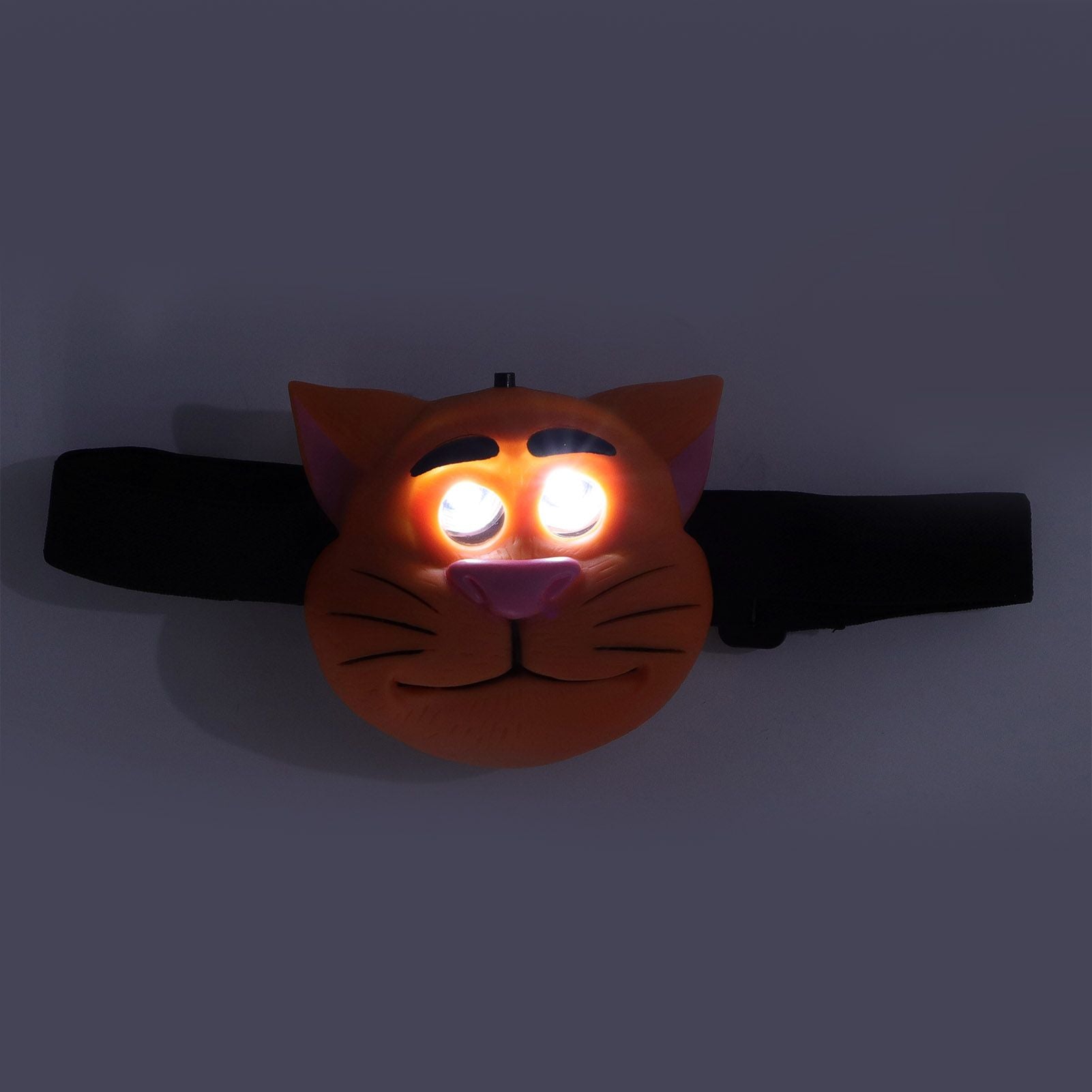 Kids Headlamp Cat Shape 2 Lighting Modes Lightweight Portable Battery Power Supply Plastic Headlight for V1294-YM0523-3119220016611