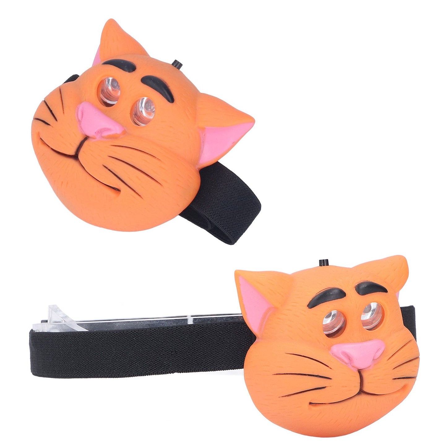 Kids Headlamp Cat Shape 2 Lighting Modes Lightweight Portable Battery Power Supply Plastic Headlight for V1294-YM0523-3119220016611
