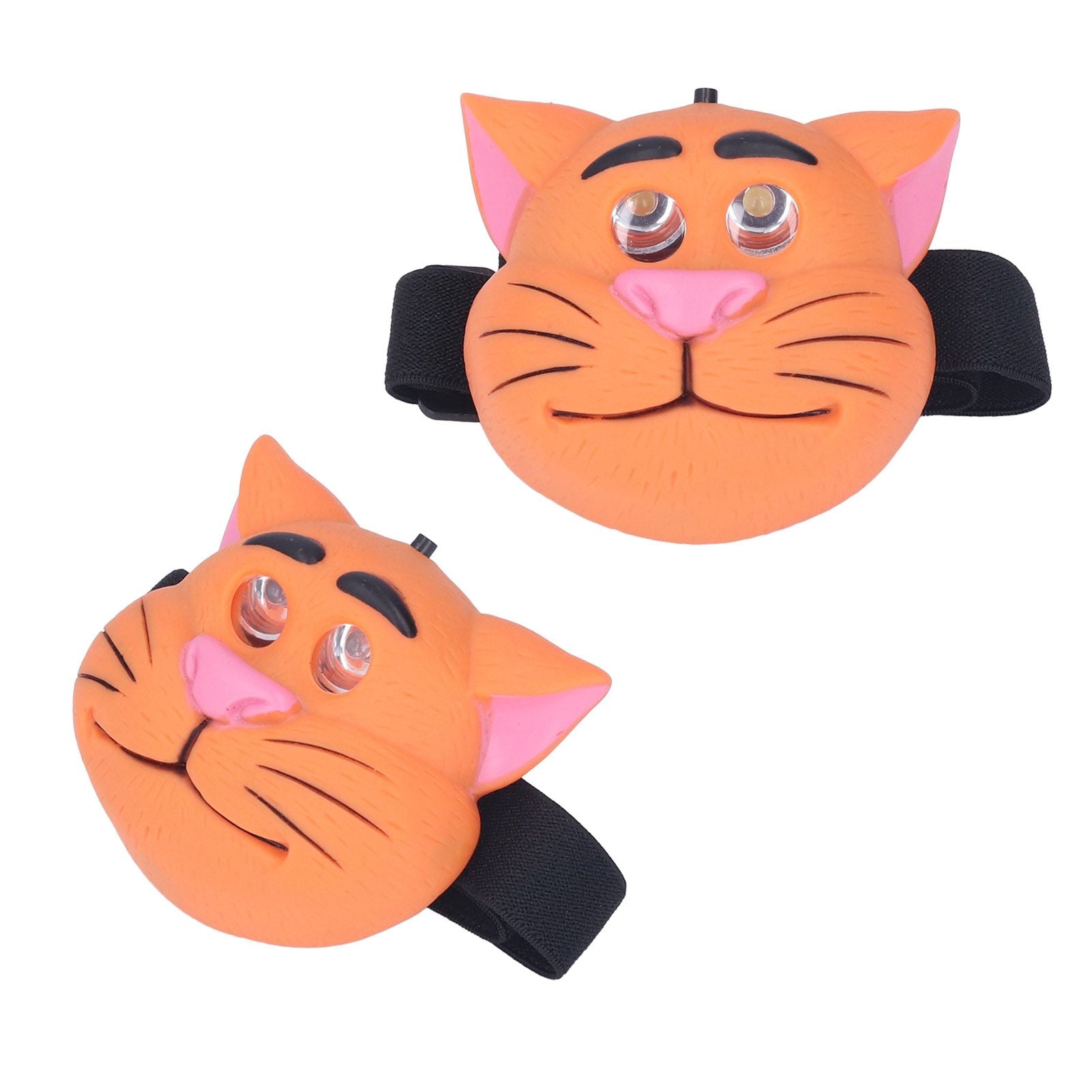 Kids Headlamp Cat Shape 2 Lighting Modes Lightweight Portable Battery Power Supply Plastic Headlight for V1294-YM0523-3119220016611