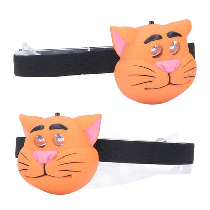 Kids Headlamp Cat Shape 2 Lighting Modes Lightweight Portable Battery Power Supply Plastic Headlight for V1294-YM0523-3119220016611