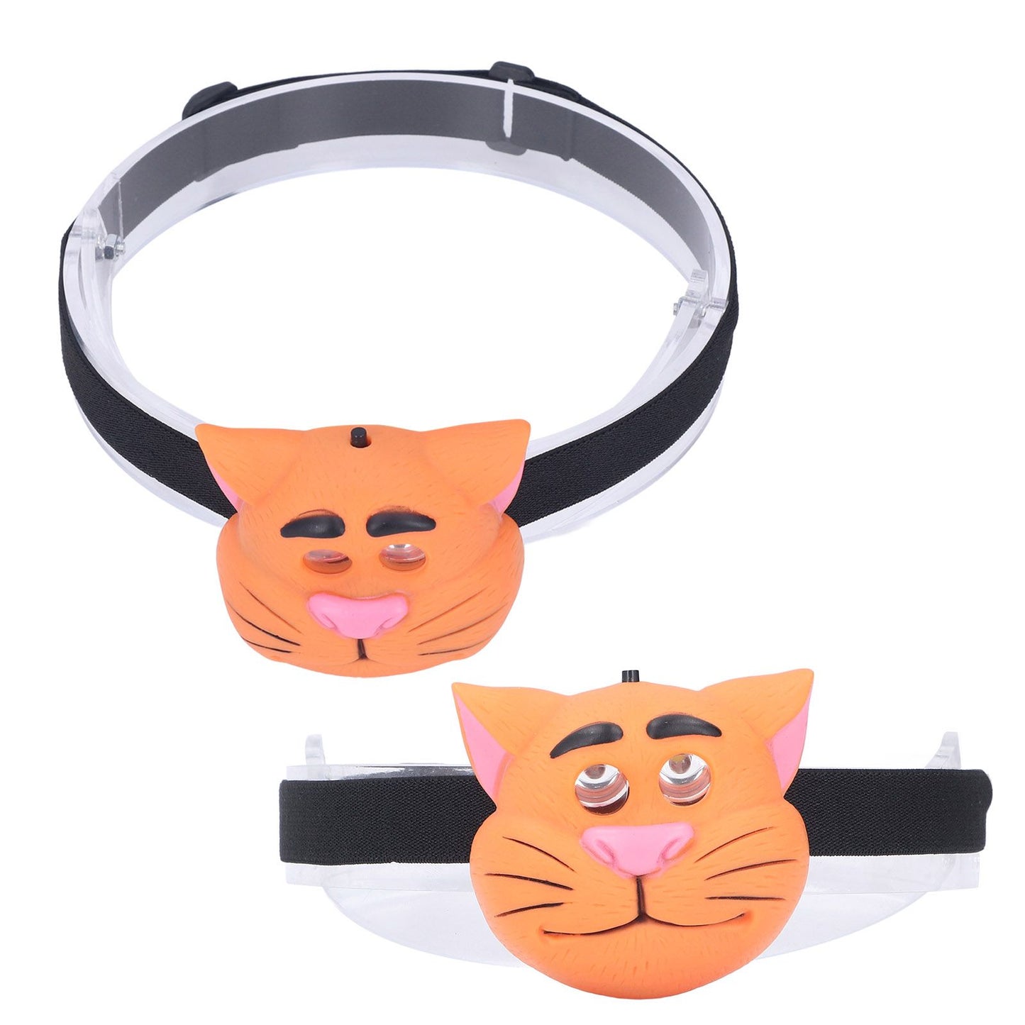 Kids Headlamp Cat Shape 2 Lighting Modes Lightweight Portable Battery Power Supply Plastic Headlight for V1294-YM0523-3119220016611