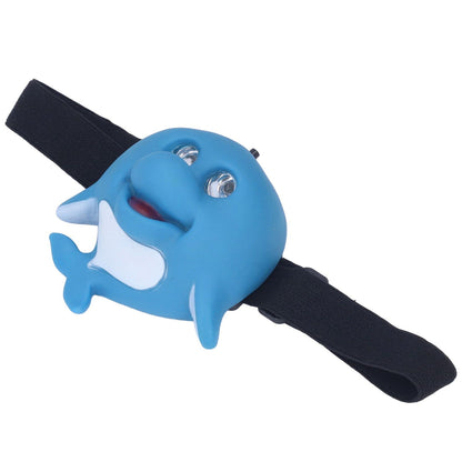 Kids Headlamp Blue Dolphin Shape Eco Friendly Plastic 2 Lighting Modes Portable Battery Powered Headlight for V1294-YM0523-3119220016811