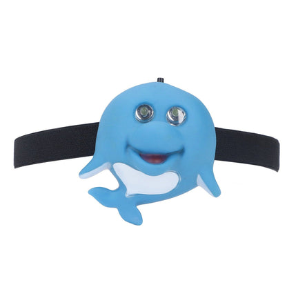 Kids Headlamp Blue Dolphin Shape Eco Friendly Plastic 2 Lighting Modes Portable Battery Powered Headlight for V1294-YM0523-3119220016811