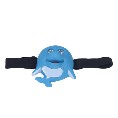Kids Headlamp Blue Dolphin Shape Eco Friendly Plastic 2 Lighting Modes Portable Battery Powered Headlight for V1294-YM0523-3119220016811
