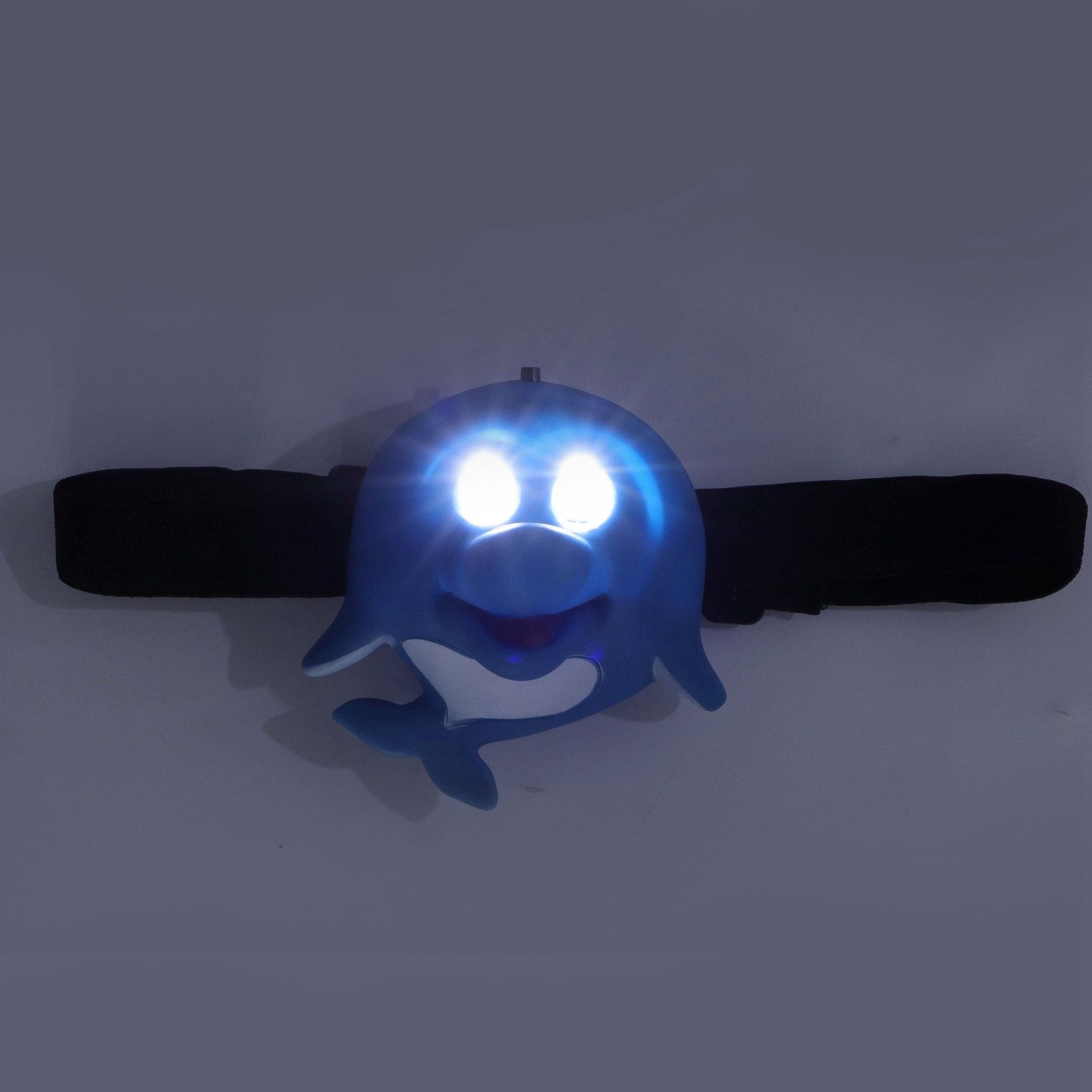 Kids Headlamp Blue Dolphin Shape Eco Friendly Plastic 2 Lighting Modes Portable Battery Powered Headlight for V1294-YM0523-3119220016811