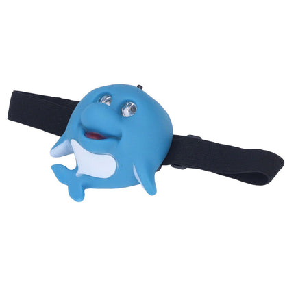 Kids Headlamp Blue Dolphin Shape Eco Friendly Plastic 2 Lighting Modes Portable Battery Powered Headlight for V1294-YM0523-3119220016811