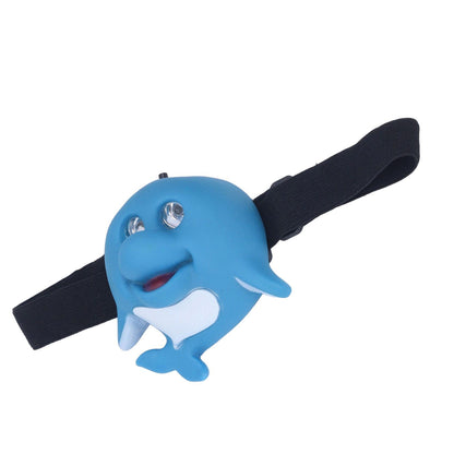 Kids Headlamp Blue Dolphin Shape Eco Friendly Plastic 2 Lighting Modes Portable Battery Powered Headlight for V1294-YM0523-3119220016811