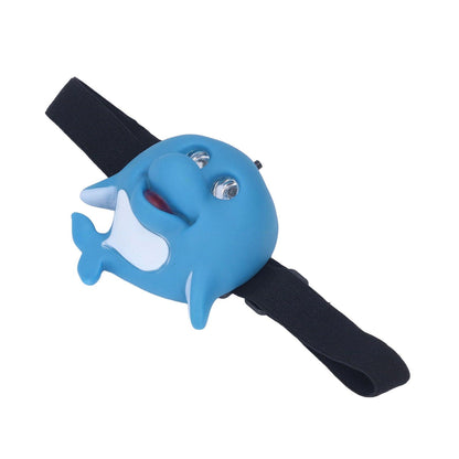 Kids Headlamp Blue Dolphin Shape Eco Friendly Plastic 2 Lighting Modes Portable Battery Powered Headlight for V1294-YM0523-3119220016811