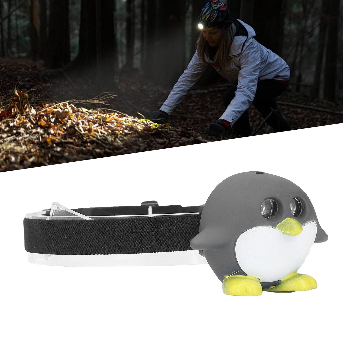LED Animal Head Lamp 2 Modes Cute Lightweight Child Head Light for Reading Camping V1294-YM0523-3119220017211
