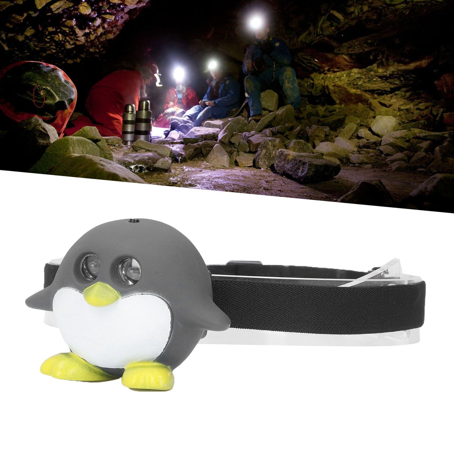 LED Animal Head Lamp 2 Modes Cute Lightweight Child Head Light for Reading Camping V1294-YM0523-3119220017211