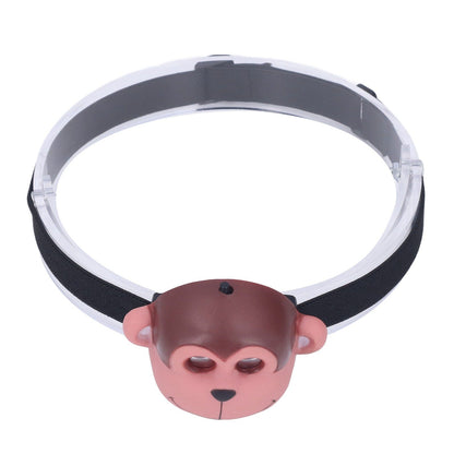 Kids Headlamp Monkey Appearance 2 Lighting Modes Battery Powered Lightweight Plastic LED Headlight for V1294-YM0523-3119220017411