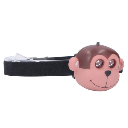 Kids Headlamp Monkey Appearance 2 Lighting Modes Battery Powered Lightweight Plastic LED Headlight for V1294-YM0523-3119220017411