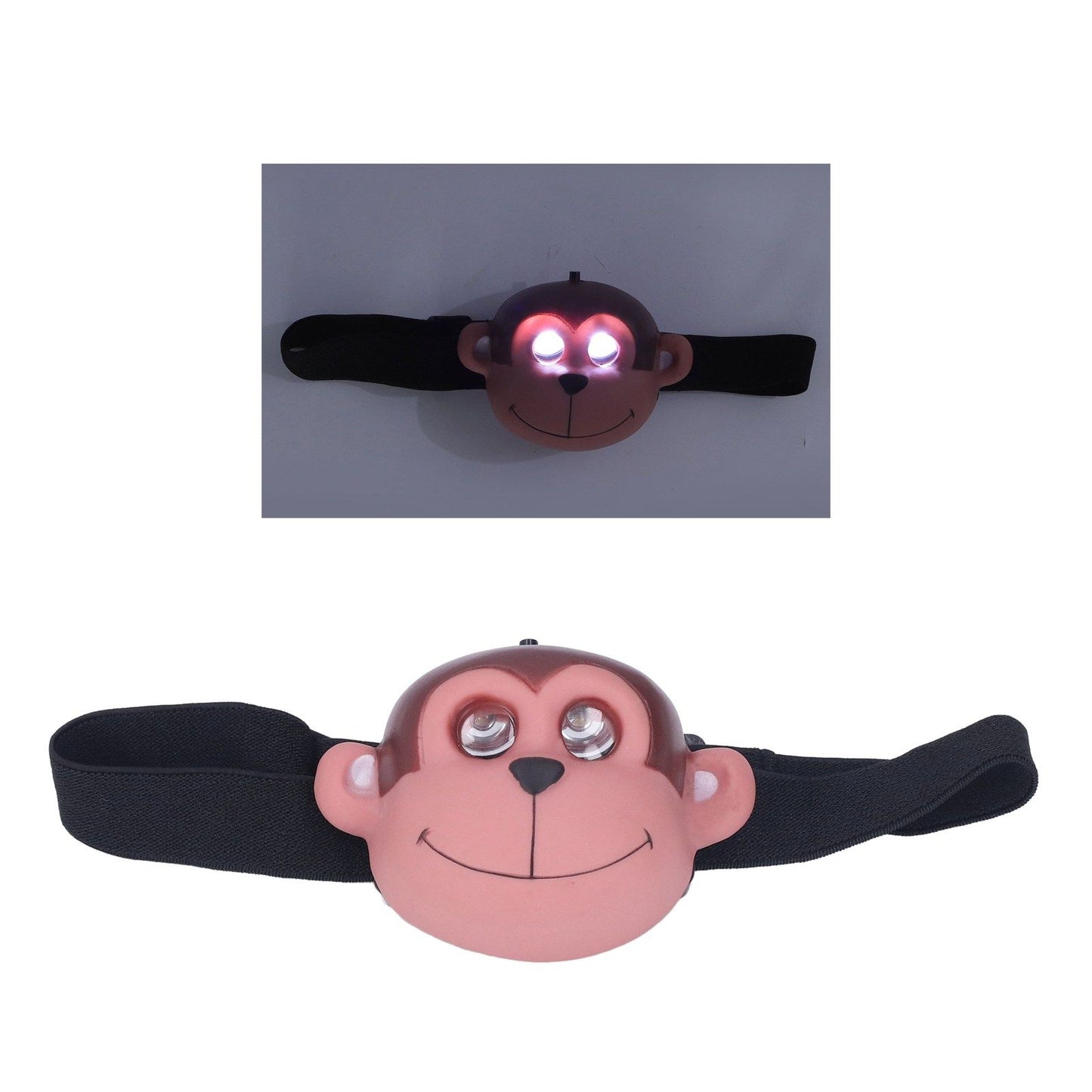 Kids Headlamp Monkey Appearance 2 Lighting Modes Battery Powered Lightweight Plastic LED Headlight for V1294-YM0523-3119220017411