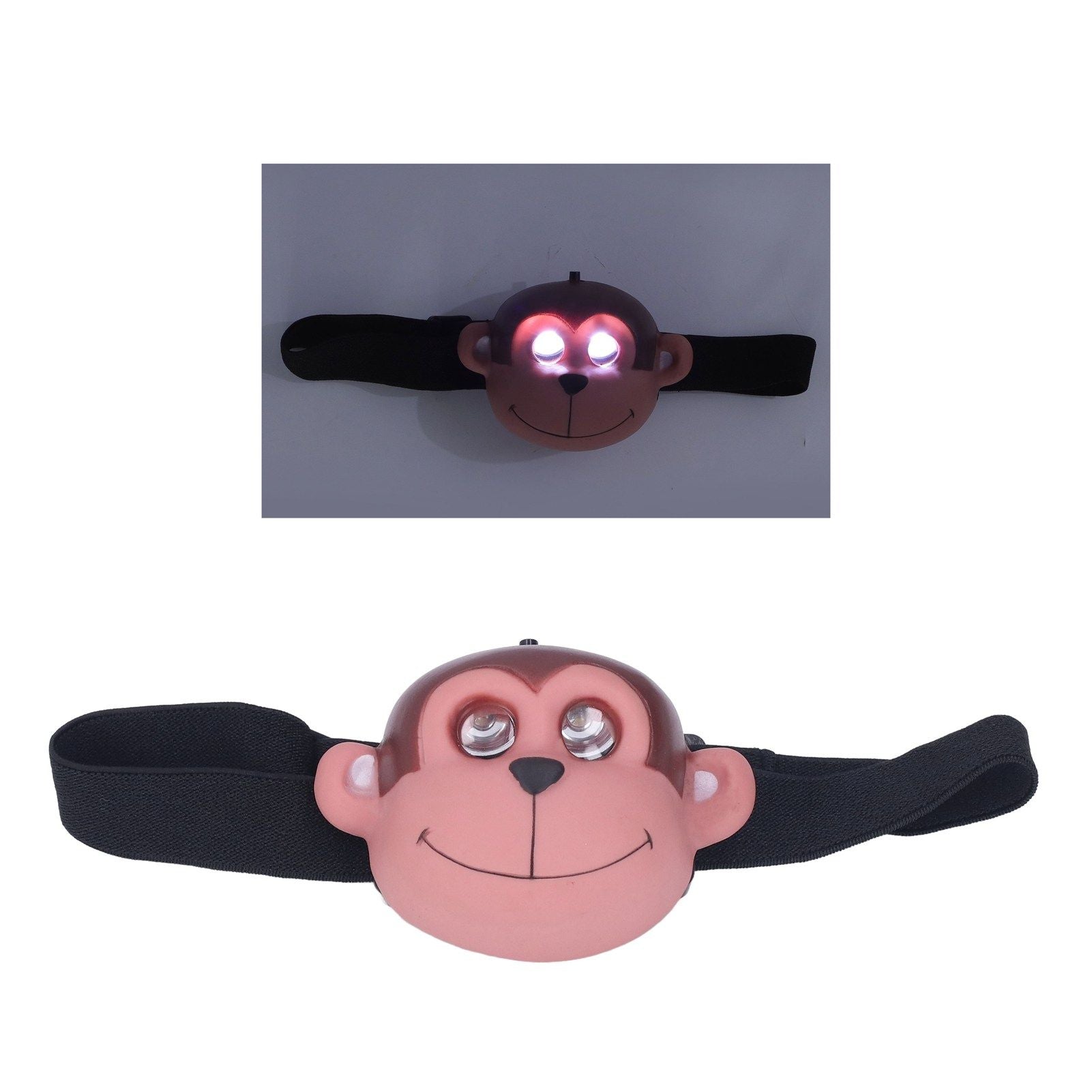 Kids Headlamp Monkey Appearance 2 Lighting Modes Battery Powered Lightweight Plastic LED Headlight for V1294-YM0523-3119220017411