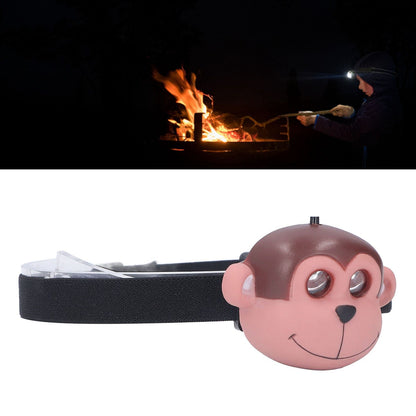 Kids Headlamp Monkey Appearance 2 Lighting Modes Battery Powered Lightweight Plastic LED Headlight for V1294-YM0523-3119220017411
