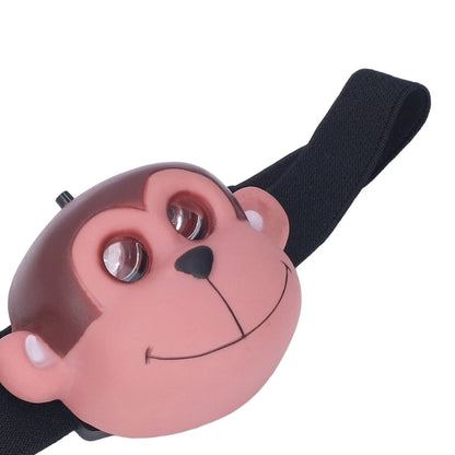 Kids Headlamp Monkey Appearance 2 Lighting Modes Battery Powered Lightweight Plastic LED Headlight for V1294-YM0523-3119220017411